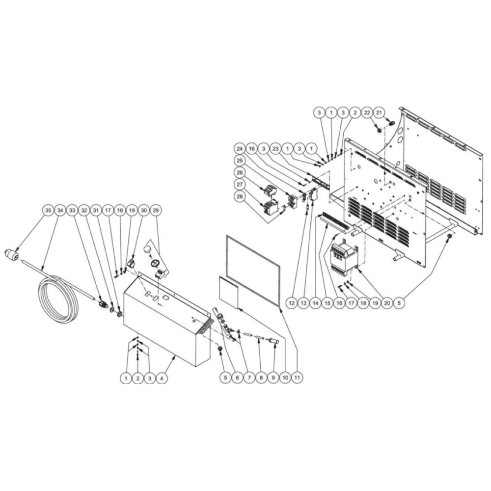 Electric Box Diagram and Parts List for HHS-3004-1E5A  Mi-T-M Pressure Washer