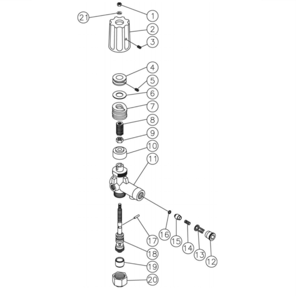 Unloader Diagram and Parts List for HG-2004-1230  Mi-T-M Pressure Washer
