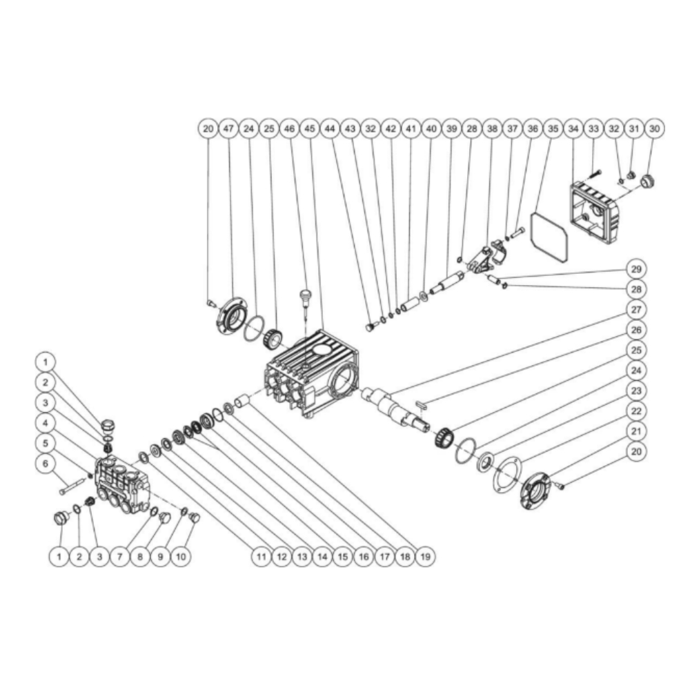Pump Diagram and Parts List for HHD-3004-0E8G  Mi-T-M Pressure Washer