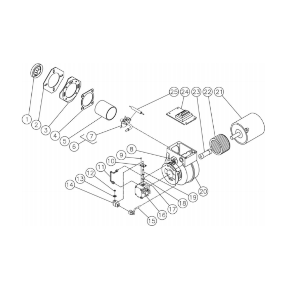 Burner Diagram and Parts List for HS-3008-0MGH  Mi-T-M Pressure Washer