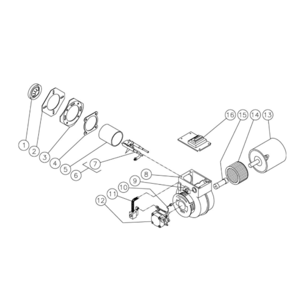 Burner Diagram and Parts List for HHD-3004-0E9G  Mi-T-M Pressure Washer