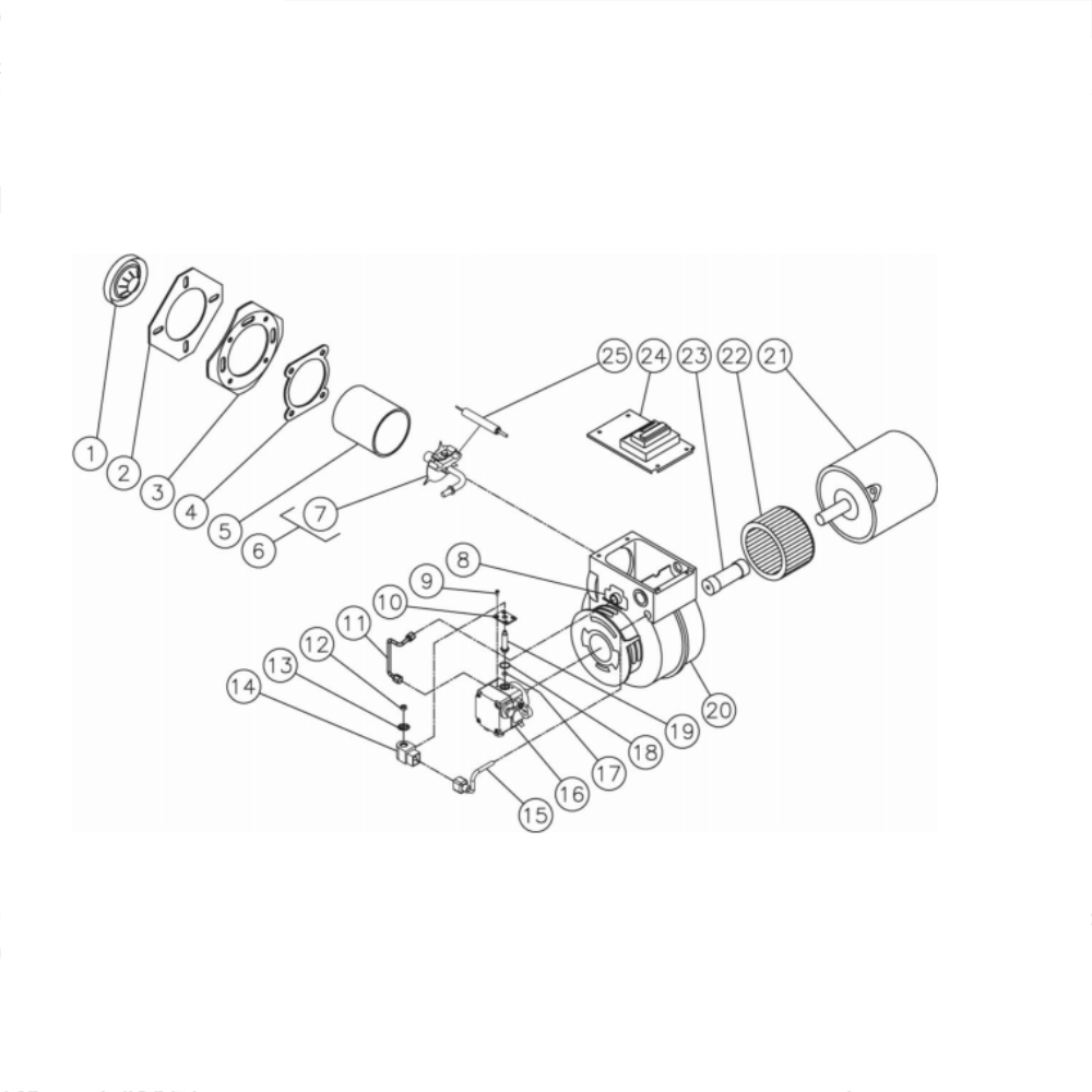Burner Diagram and Parts List for HS-4004-0MAH  Mi-T-M Pressure Washer