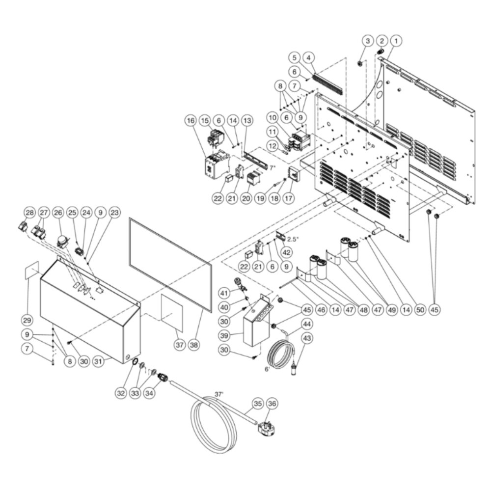 Electric Box Diagram and Parts List for HHS-3004-2E8G  Mi-T-M Pressure Washer
