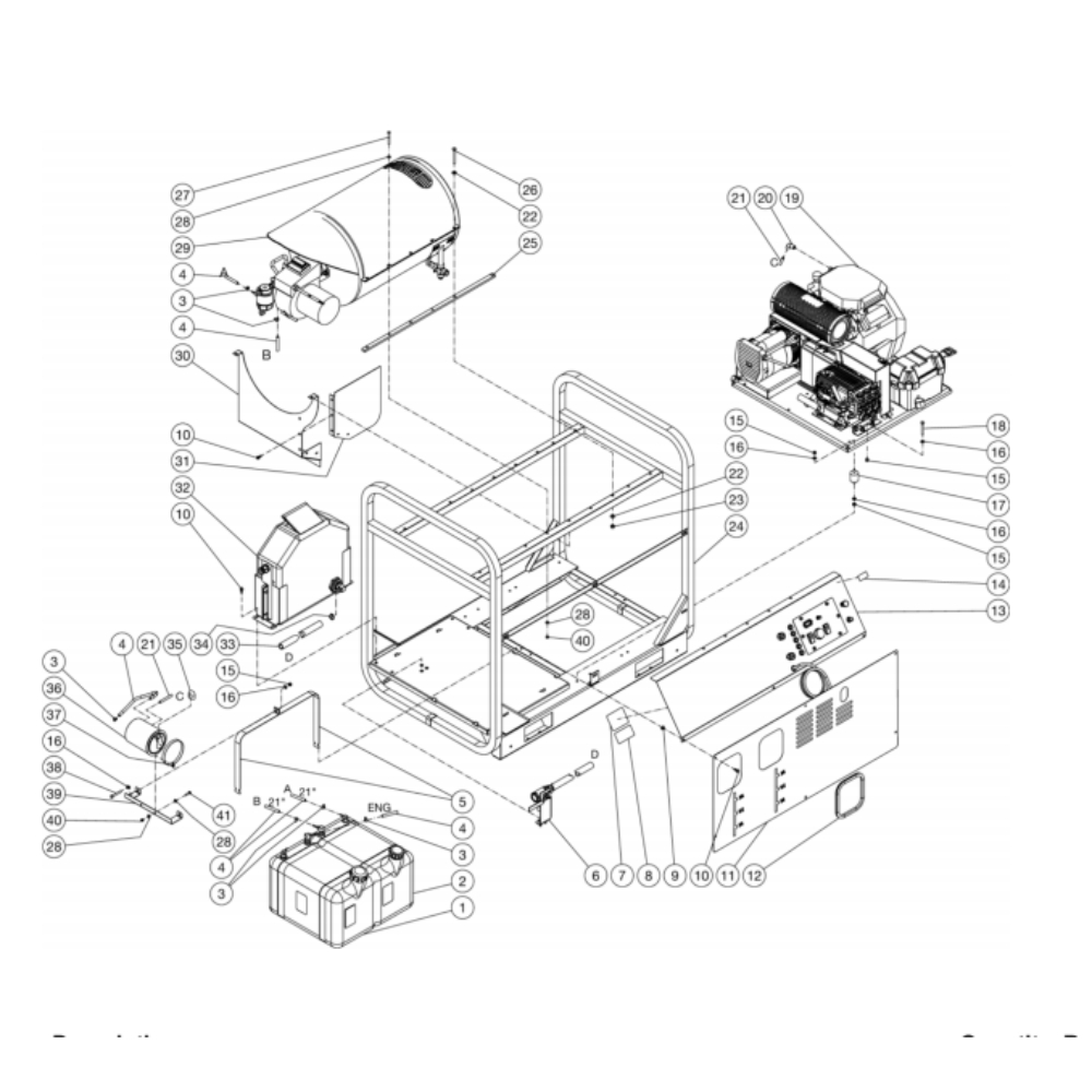 Unit Diagram and Parts List for HDS-4005-0H6A  Mi-T-M Pressure Washer