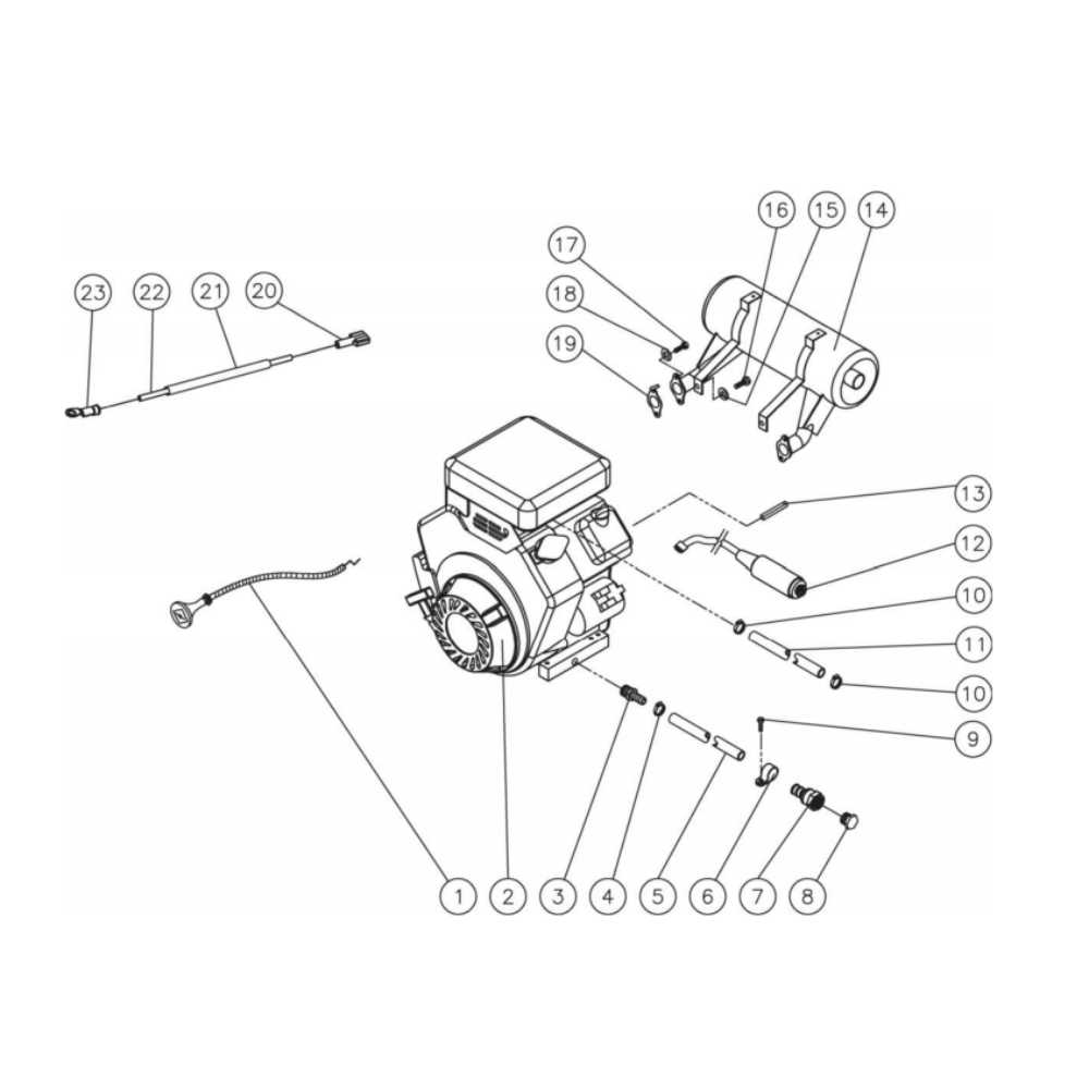 Engine Diagram and Parts List for HDC-3505-0V6G  Mi-T-M Pressure Washer