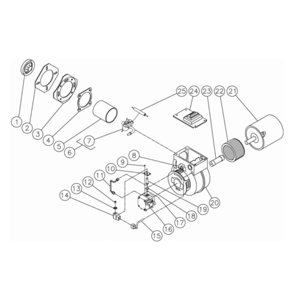 Burner Diagram and Parts List for HS-3506-0MGH  Mi-T-M Pressure Washer