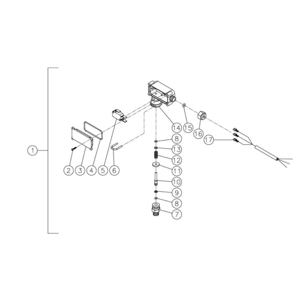 Pressure Switch Diagram and Parts List for HG-2004-0M30  Mi-T-M Pressure Washer