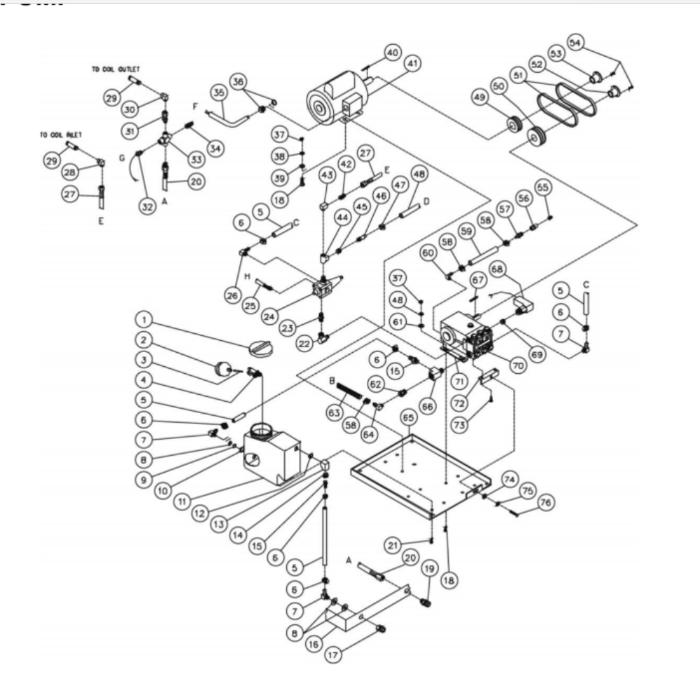 Motor/ Pump Diagram and Parts List for HG-2004-0M10  Mi-T-M Pressure Washer