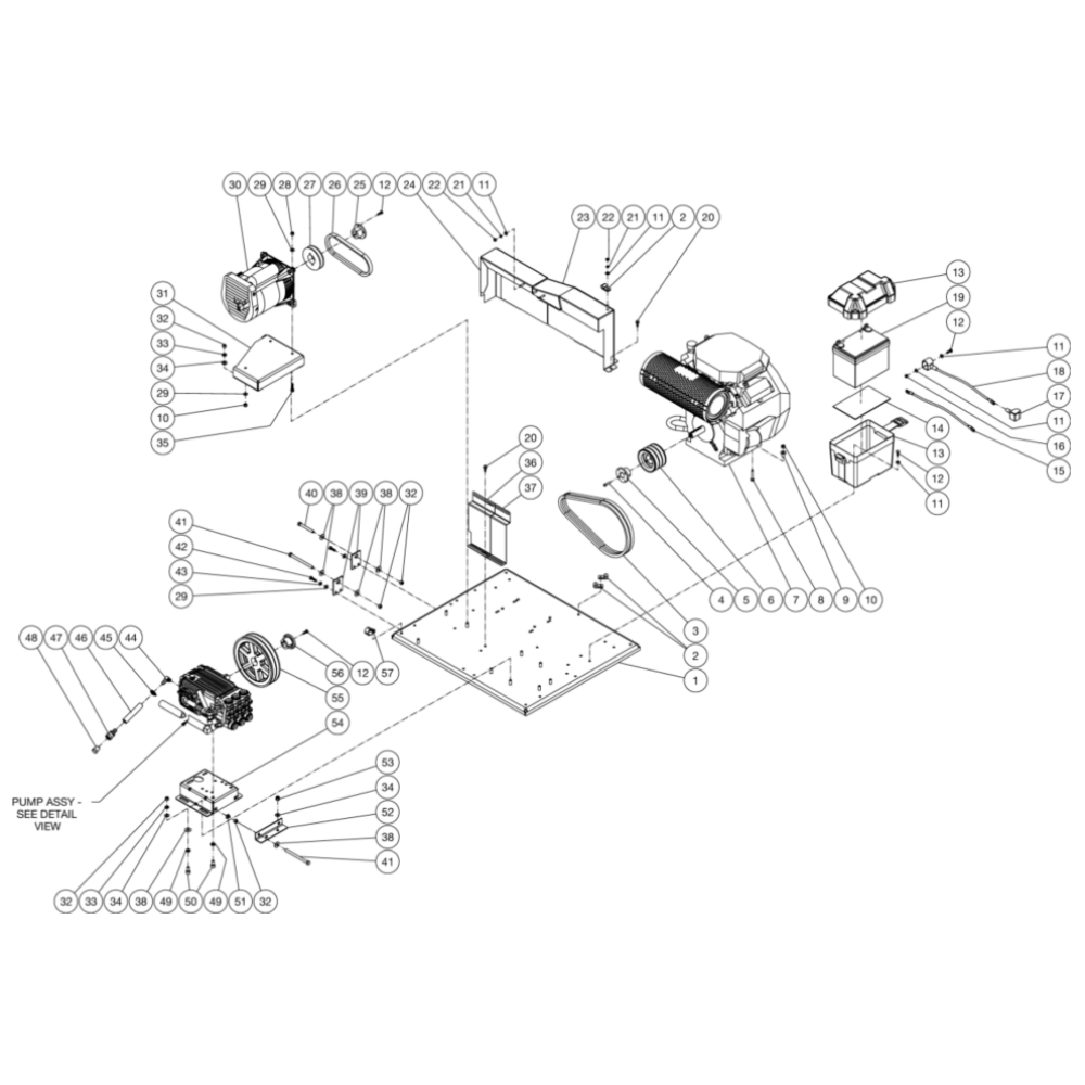 Isolation Plate Diagram and Parts List for HVS-3006-0R7G  Mi-T-M Pressure Washer