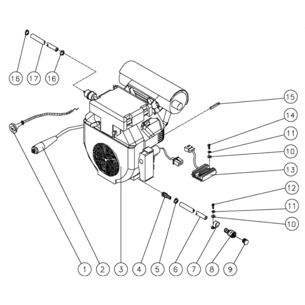Engine Diagram and Parts List for HVS-4004-0H6A  Mi-T-M Pressure Washer