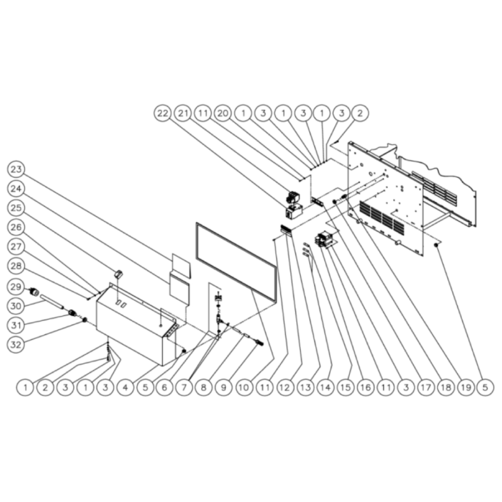 Electric Box Diagram and Parts List for HHS-3004-0E9A  Mi-T-M Pressure Washer