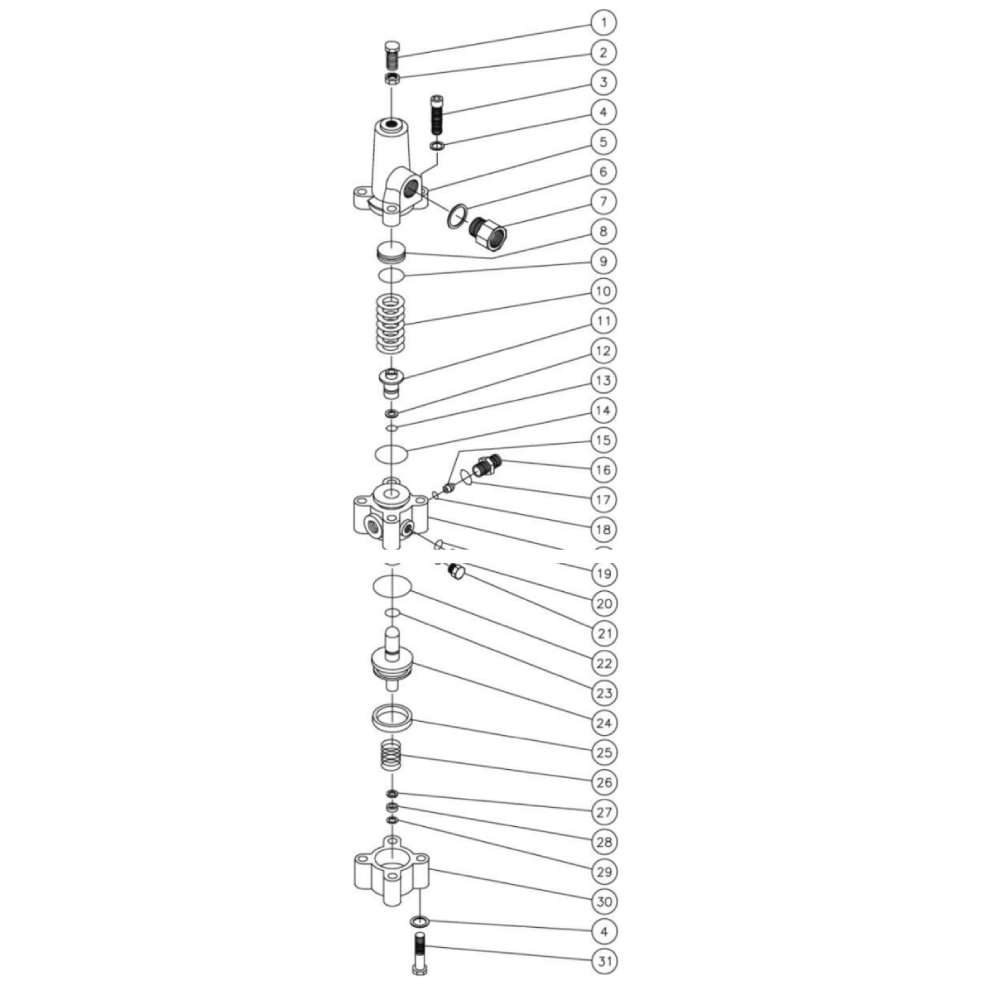 Unloader Diagram and Parts List for HDC-3505-0K6G  Mi-T-M Pressure Washer