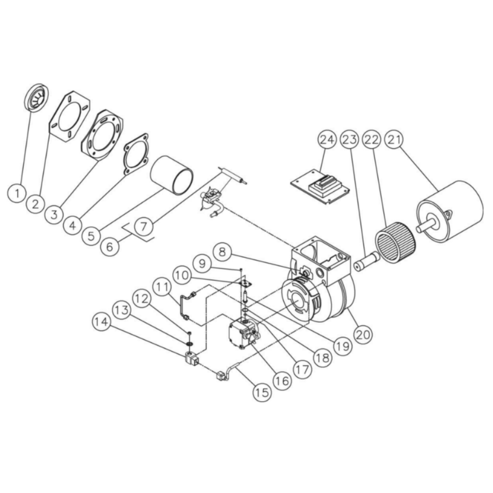 Burner Diagram and Parts List for HHS-2004-2E2G  Mi-T-M Pressure Washer