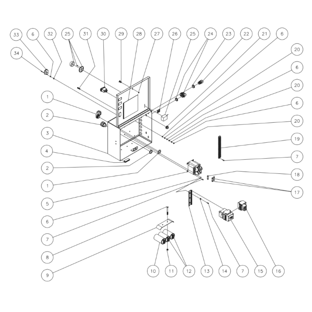 Single Phase Electric Box Diagram and Parts List for HEG  Mi-T-M Pressure Washer