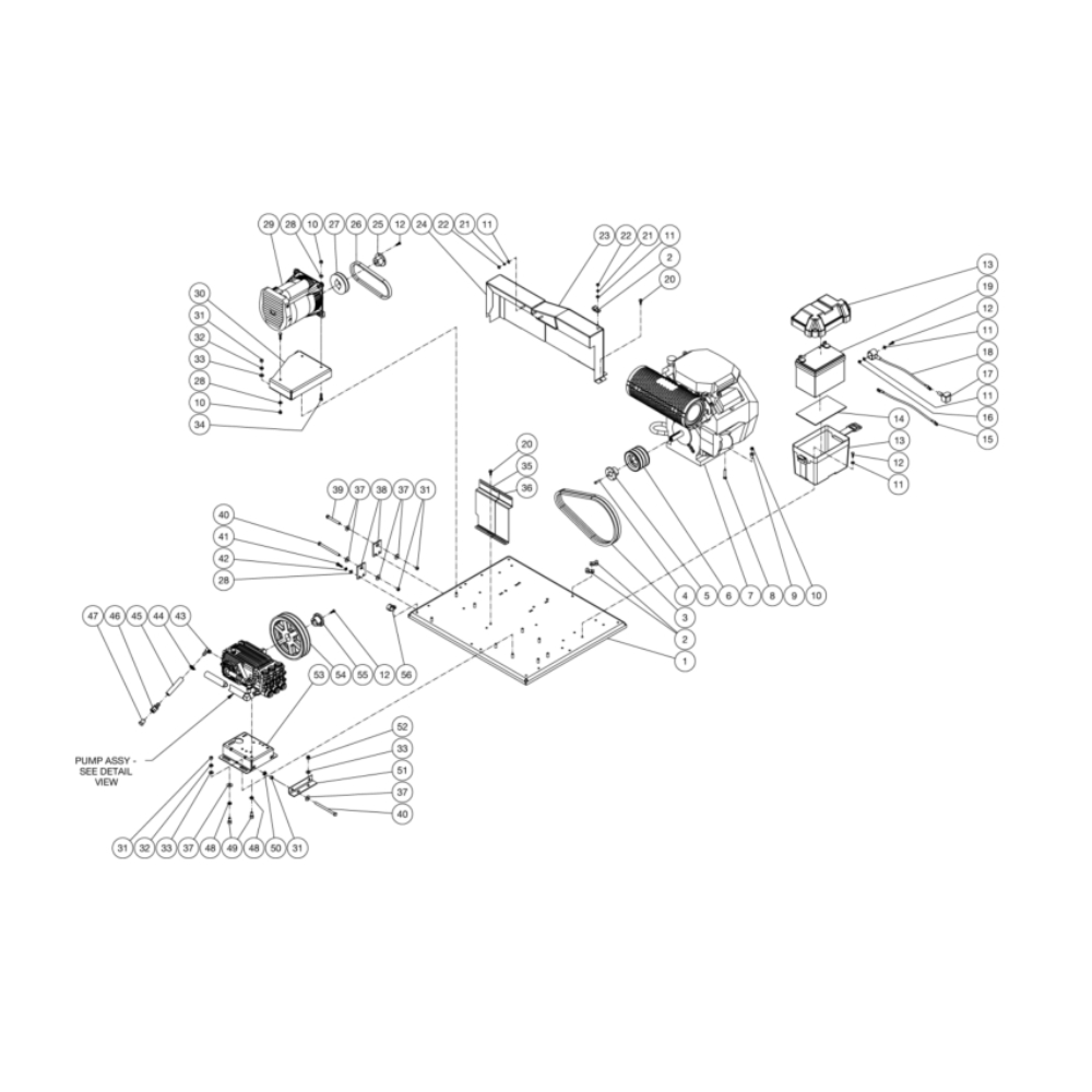 Isolation Plate Diagram and Parts List for HS-4004-0MAV  Mi-T-M Pressure Washer