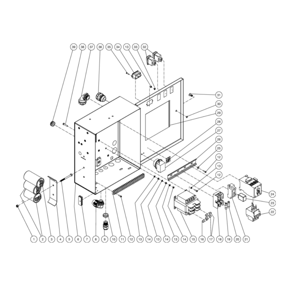 Electric Box Diagram and Parts List for HG-1805-1230  Mi-T-M Pressure Washer