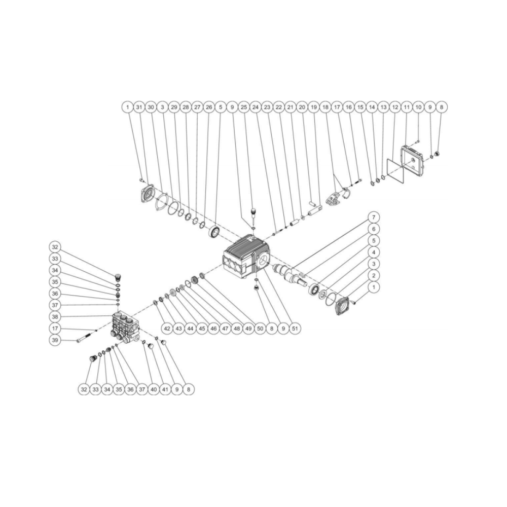 Pump Diagram and Parts List for HS-4004-0MAH  Mi-T-M Pressure Washer