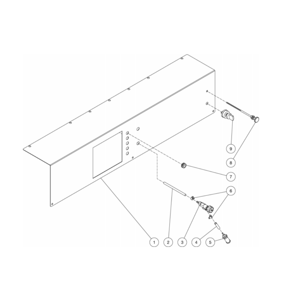 Control Panel Diagram and Parts List for HDC-3505-1H6G  Mi-T-M Pressure Washer