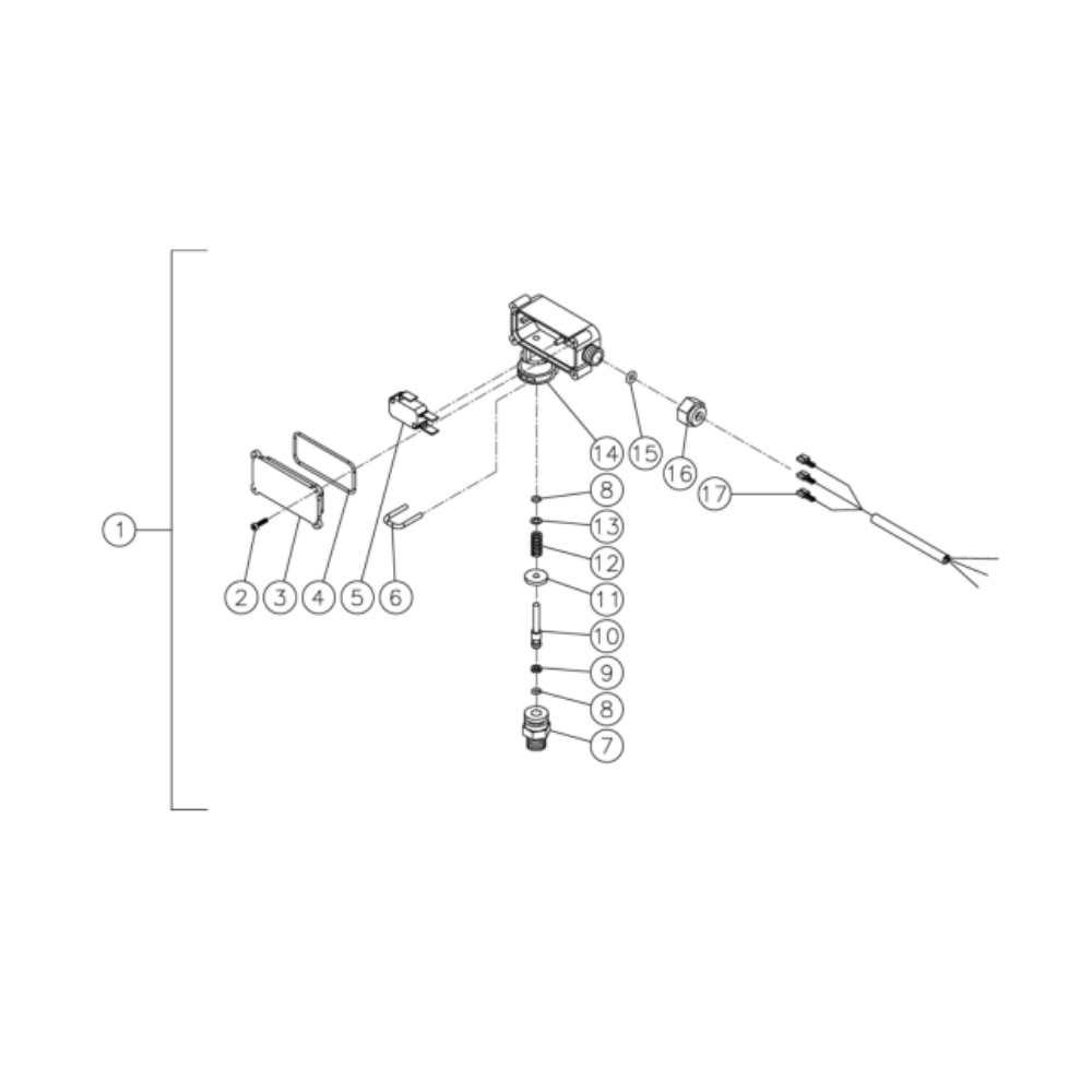 Pressure Switch Diagram and Parts List for HS-3008-0MGH  Mi-T-M Pressure Washer