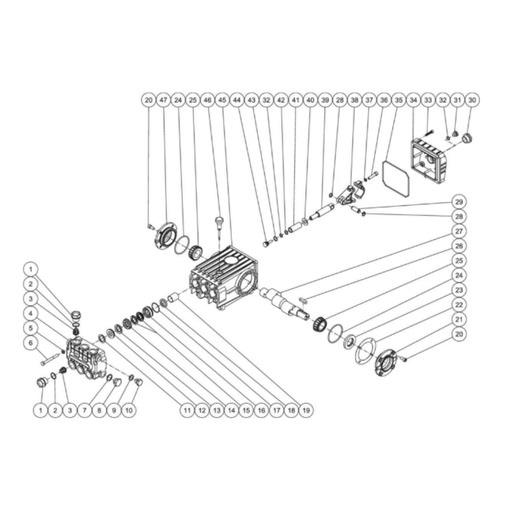 Pump Diagram and Parts List for HDS-3505-0V6G  Mi-T-M Pressure Washer