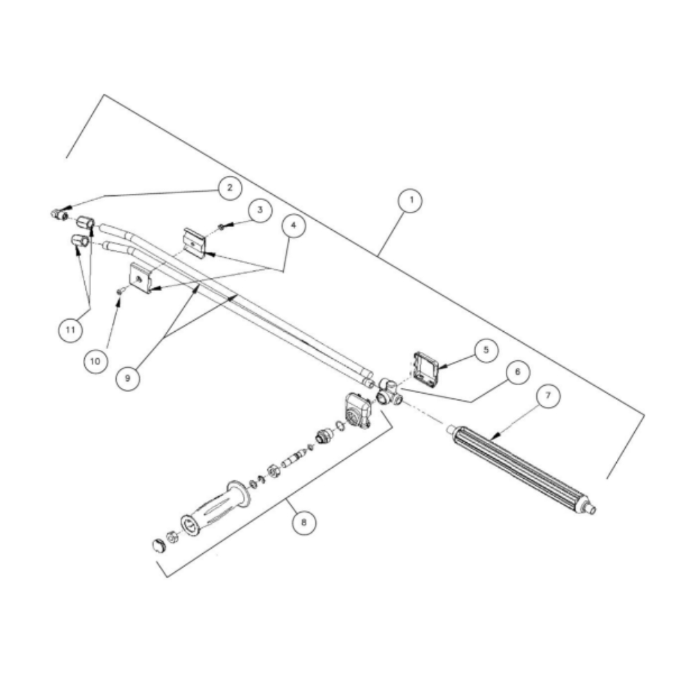 Dual Lance Diagram and Parts List for HDS-3505-0R7G  Mi-T-M Pressure Washer