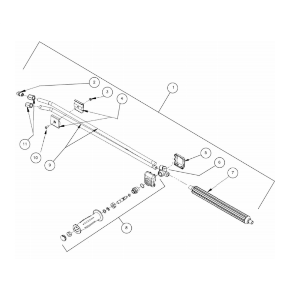 Dual Lance Diagram and Parts List for HDC-4004-1H6A  Mi-T-M Pressure Washer