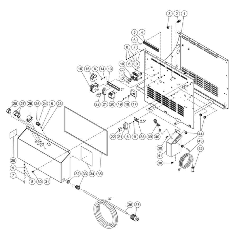 Electric Box Diagram and Parts List for HHS-2004-2E9G  Mi-T-M Pressure Washer