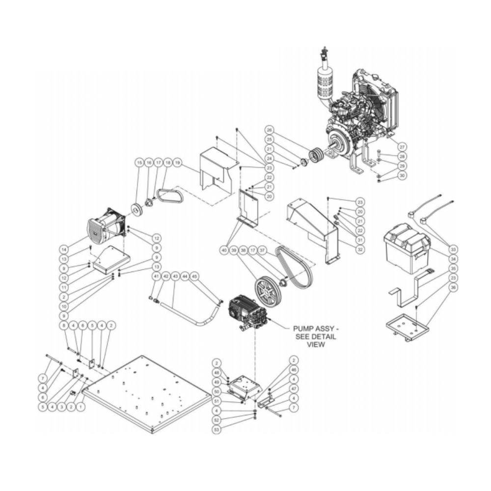 Isolation Plate Diagram and Parts List for HDS-4005-0B7G  Mi-T-M Pressure Washer