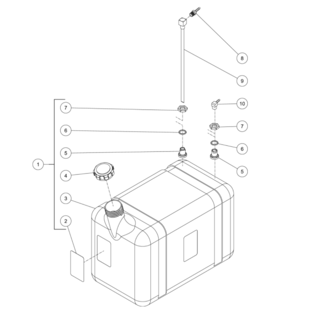 Burner Fuel Tank Diagram and Parts List for HDS-4005-0H6A  Mi-T-M Pressure Washer