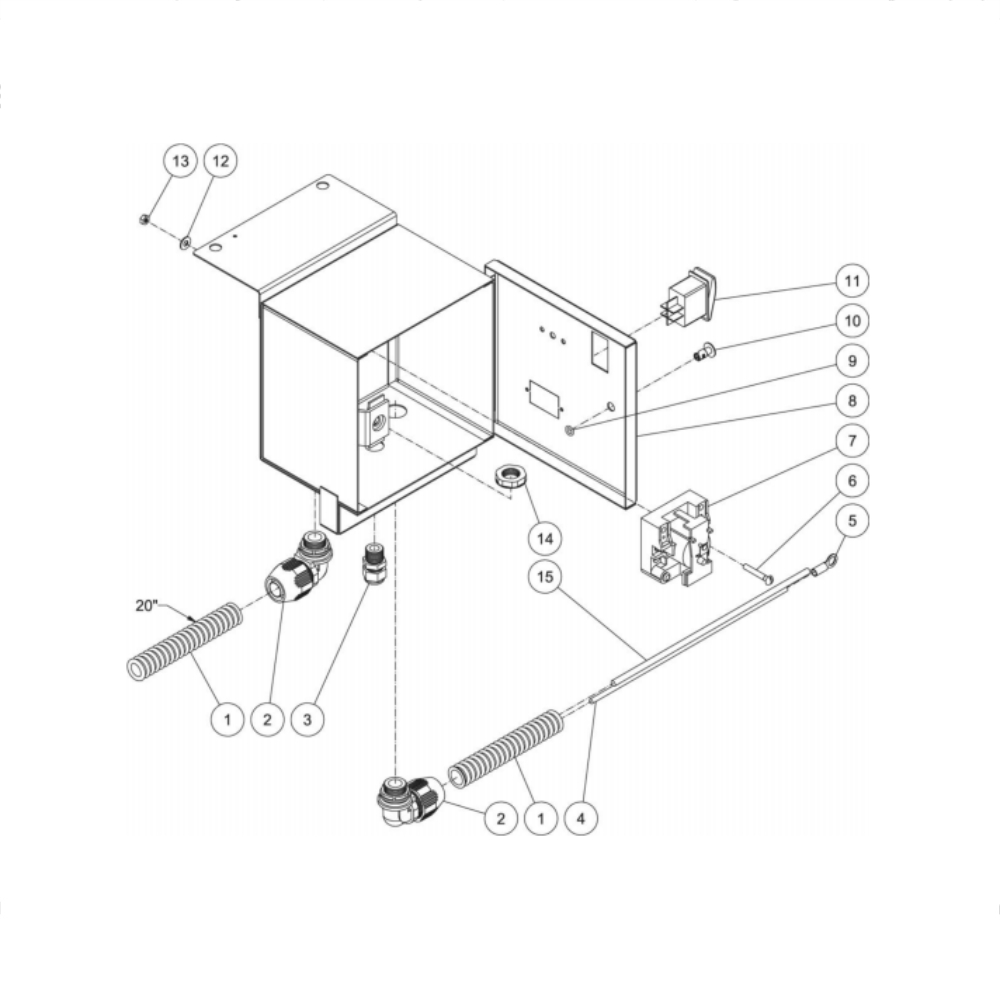 Electrical Box Diagram and Parts List for HDC-3005-0K6G  Mi-T-M Pressure Washer