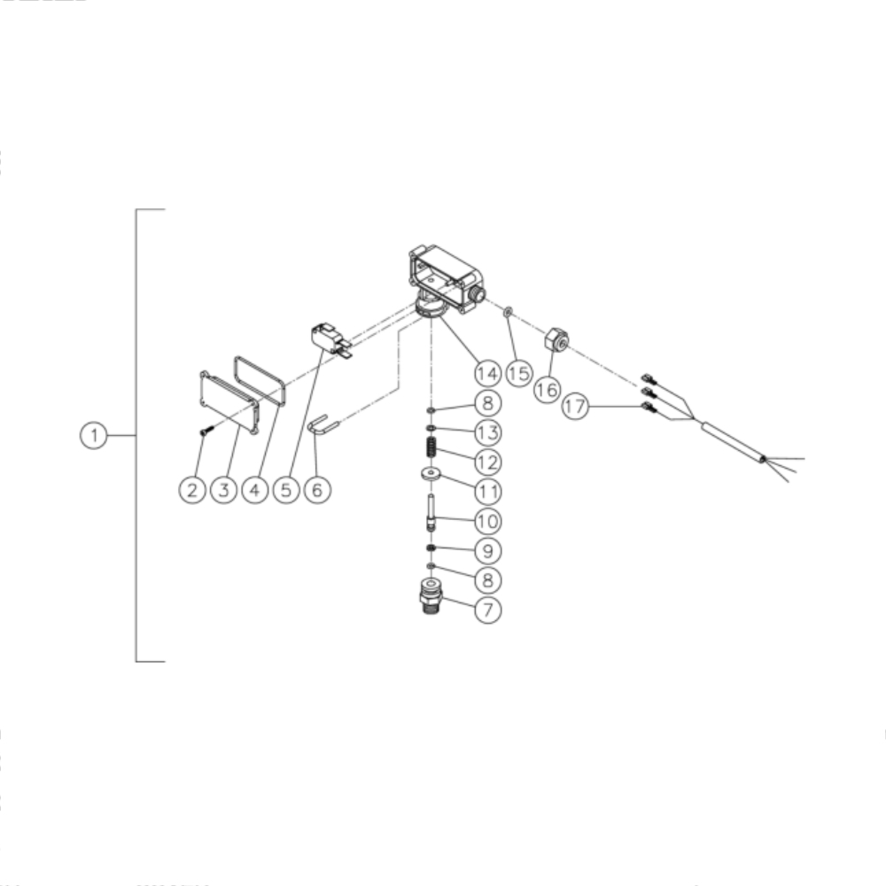 Pressure Switch Diagram and Parts List for HS-3506-0MGK  Mi-T-M Pressure Washer