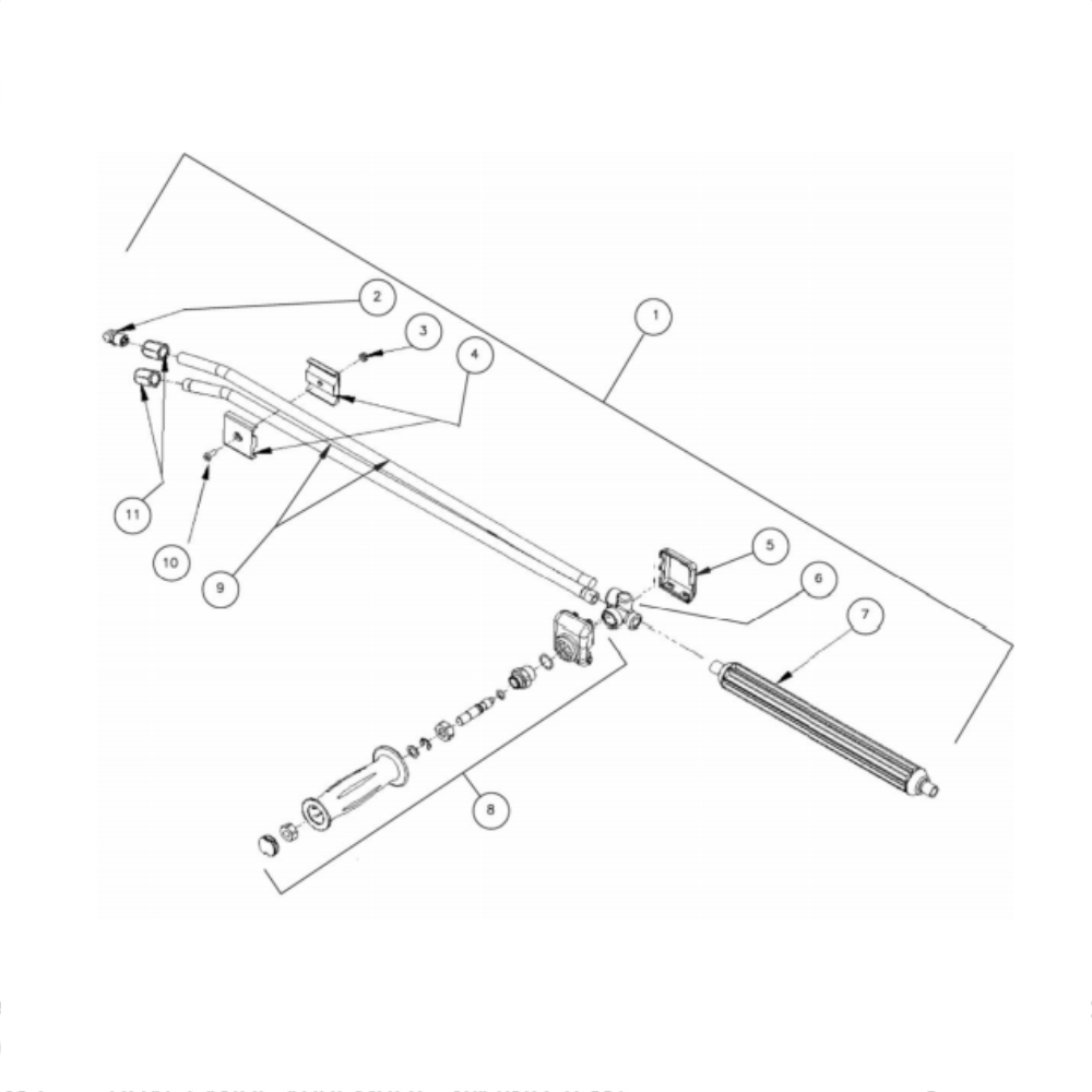 Dual Lance Diagram and Parts List for HS-4004-0MAH  Mi-T-M Pressure Washer