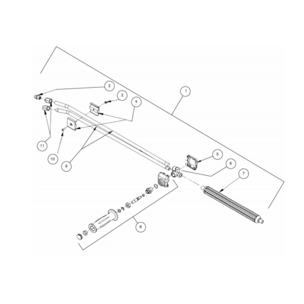 Dual Lance Diagram and Parts List for HS-3006-0MGD  Mi-T-M Pressure Washer