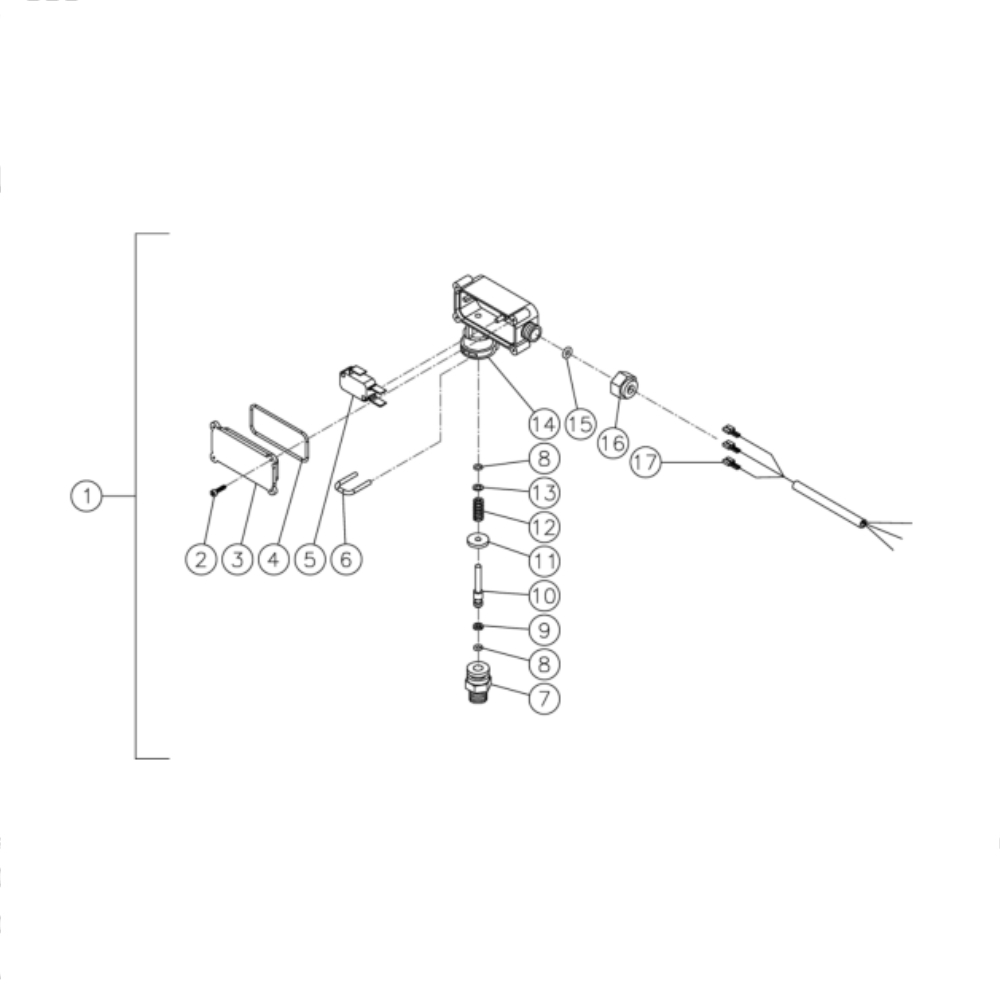 Pressure Switch Diagram and Parts List for HS-3505-0MDK  Mi-T-M Pressure Washer