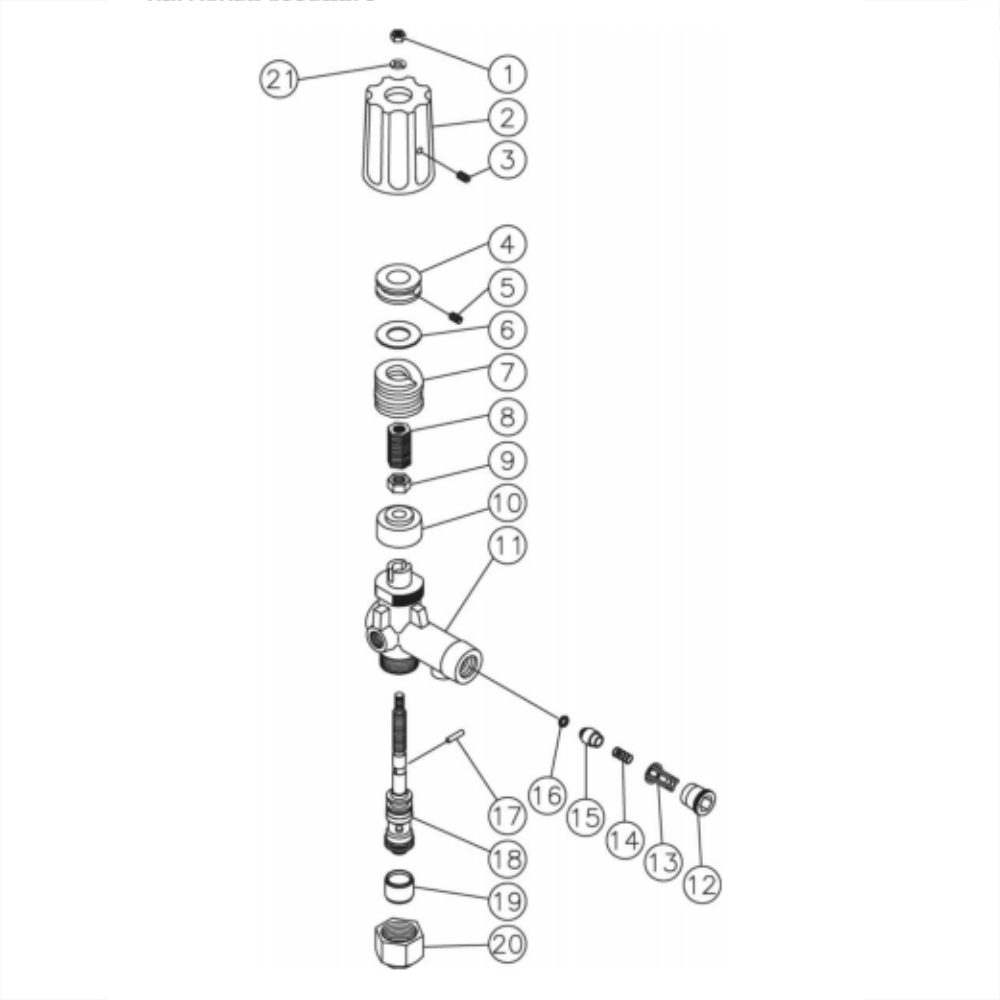 Unloader Diagram and Parts List for HG-2004-3208  Mi-T-M Pressure Washer