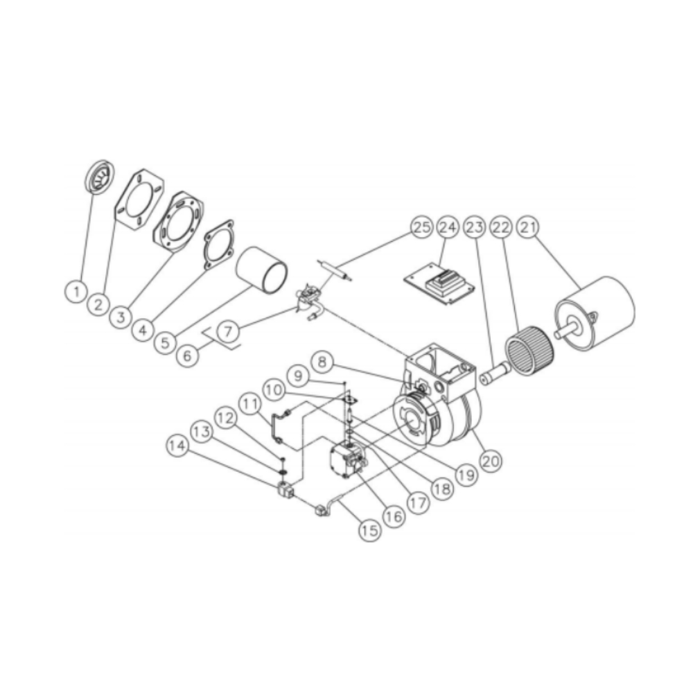 Burner Diagram and Parts List for HDS-3506-0K6G  Mi-T-M Pressure Washer