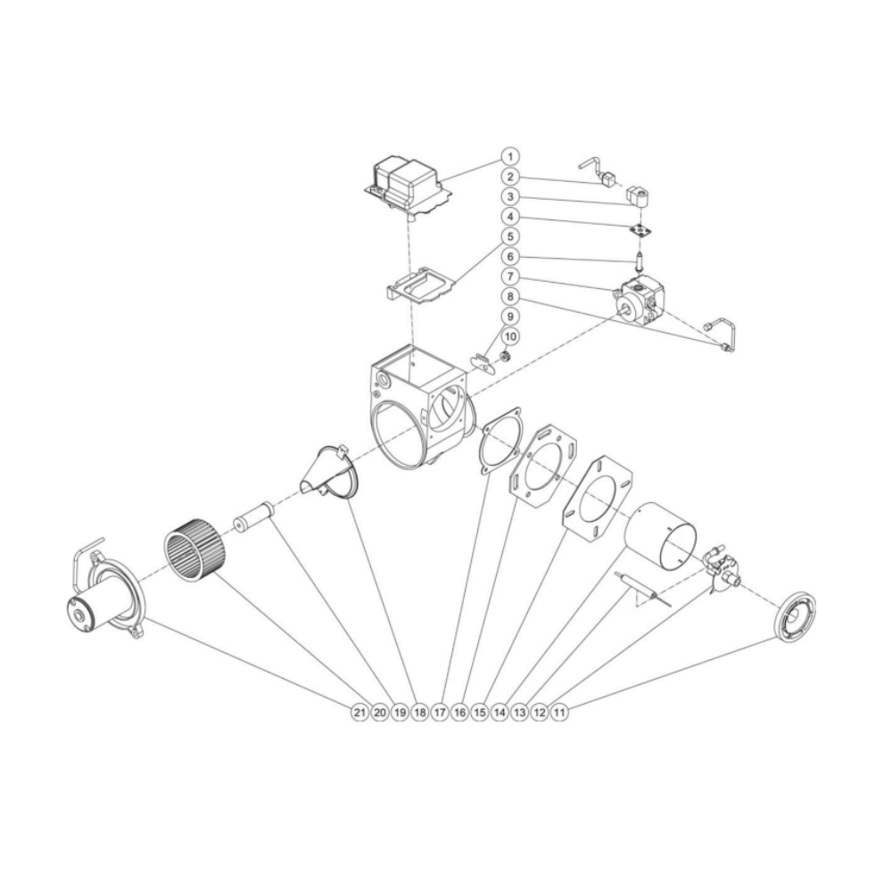 Burner Diagram and Parts List for HDC-3005-0V6G  Mi-T-M Pressure Washer
