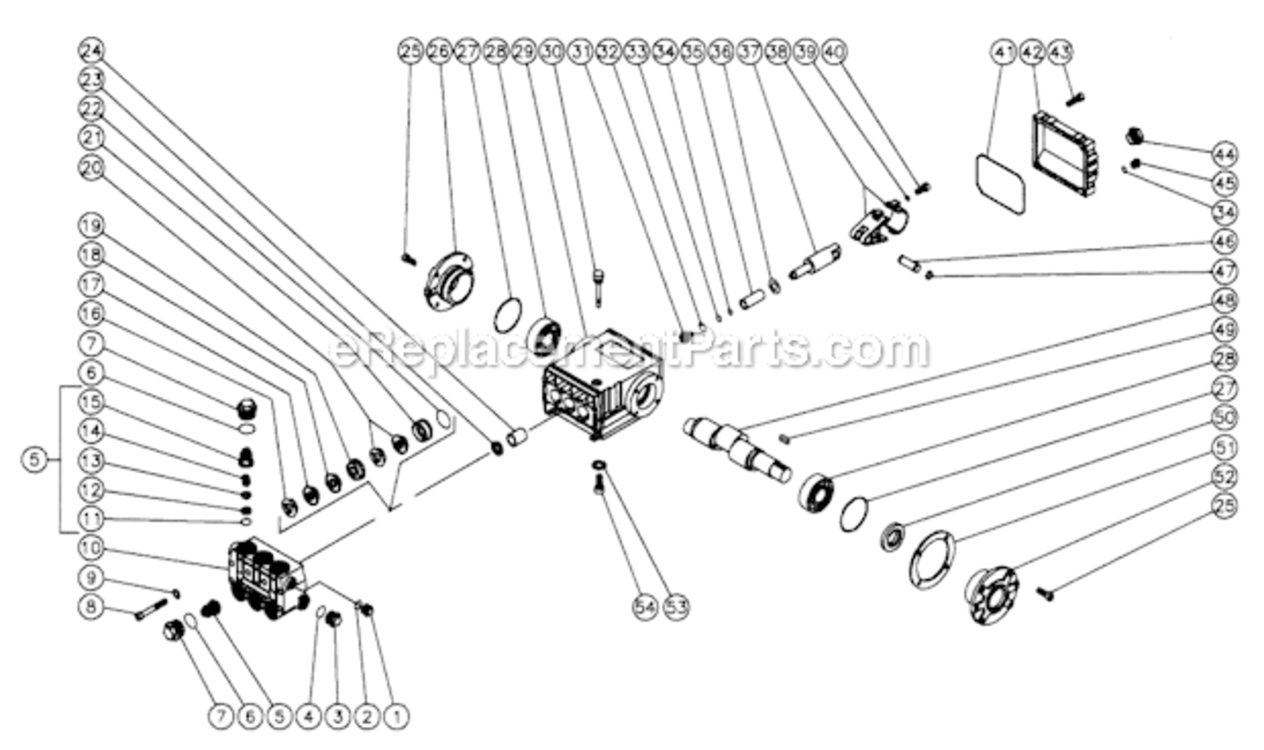 Pump_Assembly Diagram and Parts List for 3004-0ME1  Mi-T-M Pressure Washer