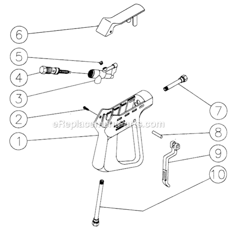 Gun_Assembly Diagram and Parts List for 3004-0ME1  Mi-T-M Pressure Washer