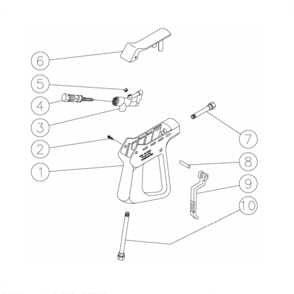 Gun Diagram and Parts List for HS-3506-0MGK  Mi-T-M Pressure Washer