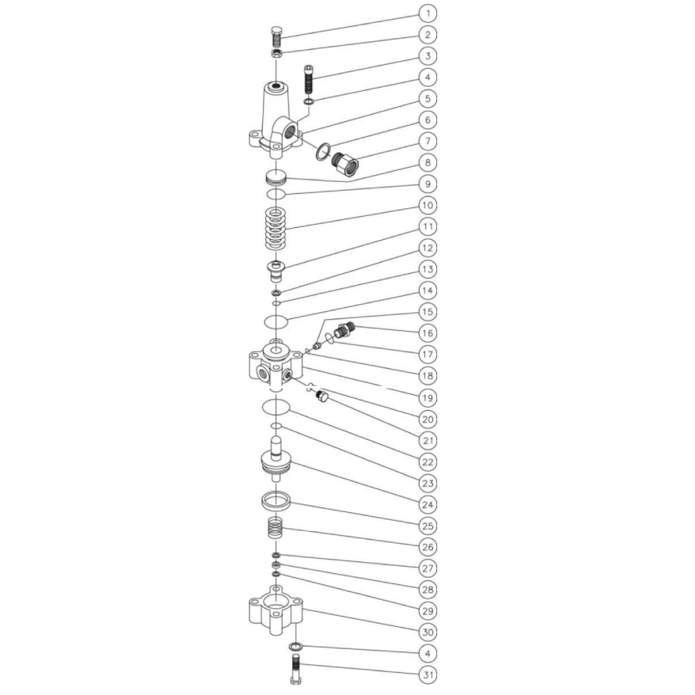Unloader Diagram and Parts List for HS-3005-0MGV  Mi-T-M Pressure Washer