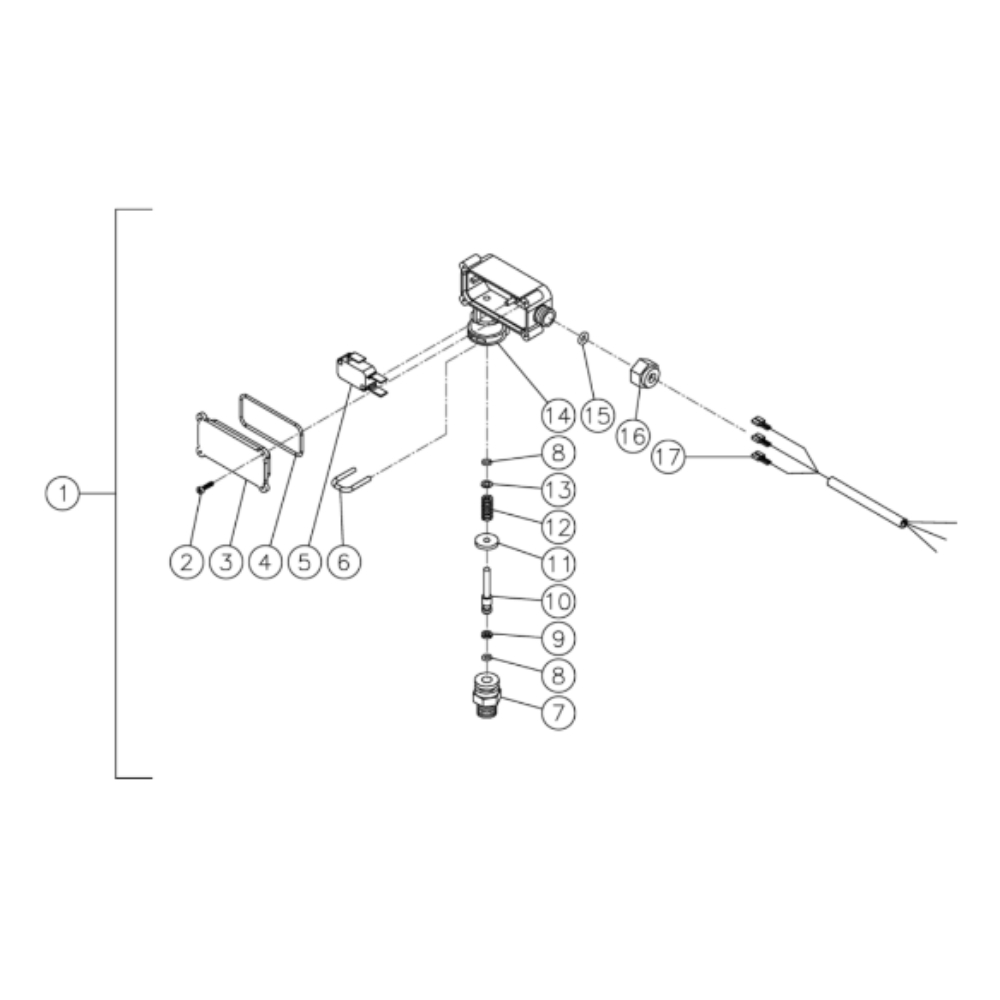 Pressure Switch Diagram and Parts List for HDS-3505-1H6G  Mi-T-M Pressure Washer