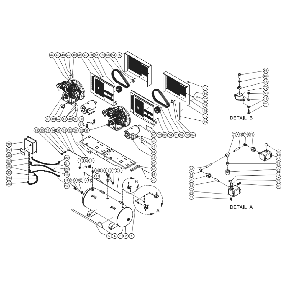 Frame Duplex Series Diagram and Parts List for AED-46315-120H  Mi-T-M Compressor