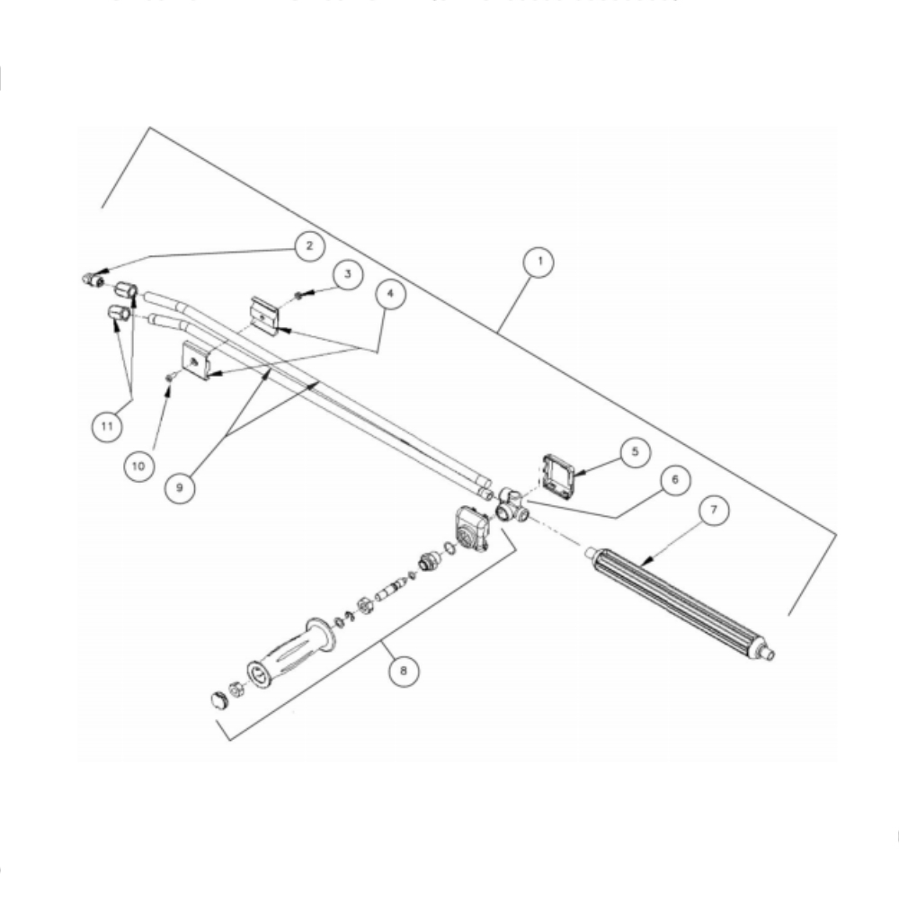 Dual Lance Diagram and Parts List for HS-4004-0MAV  Mi-T-M Pressure Washer