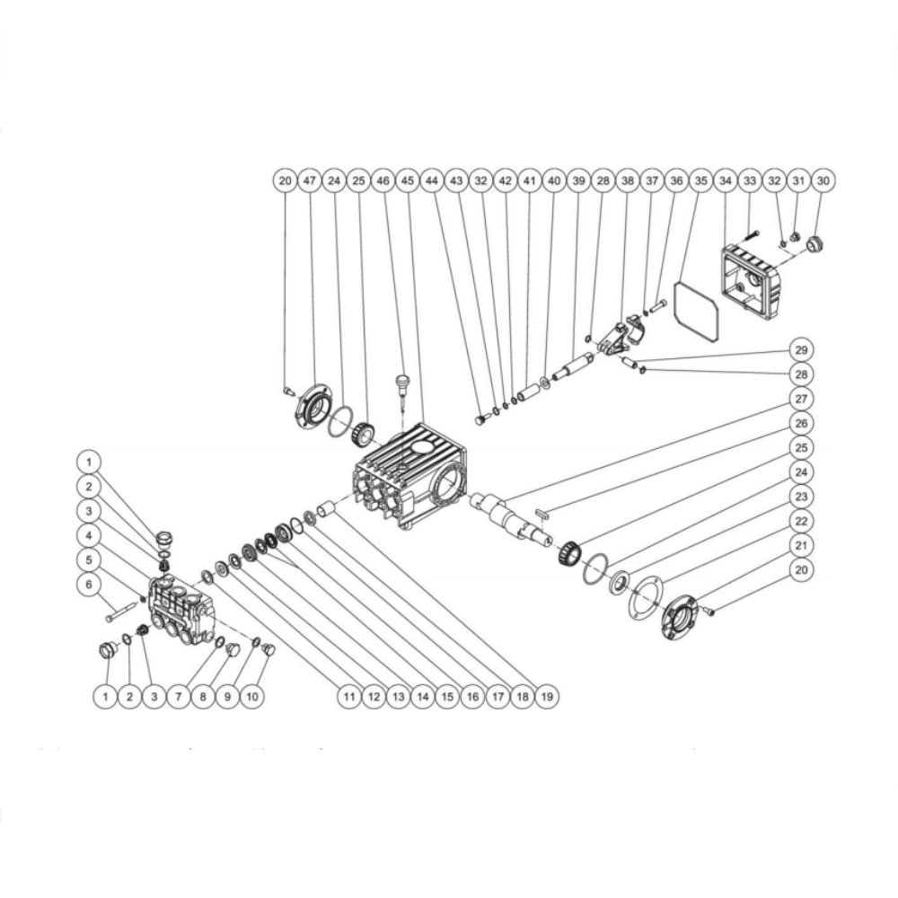 Pump Diagram and Parts List for HDC-3005-0V6G  Mi-T-M Pressure Washer