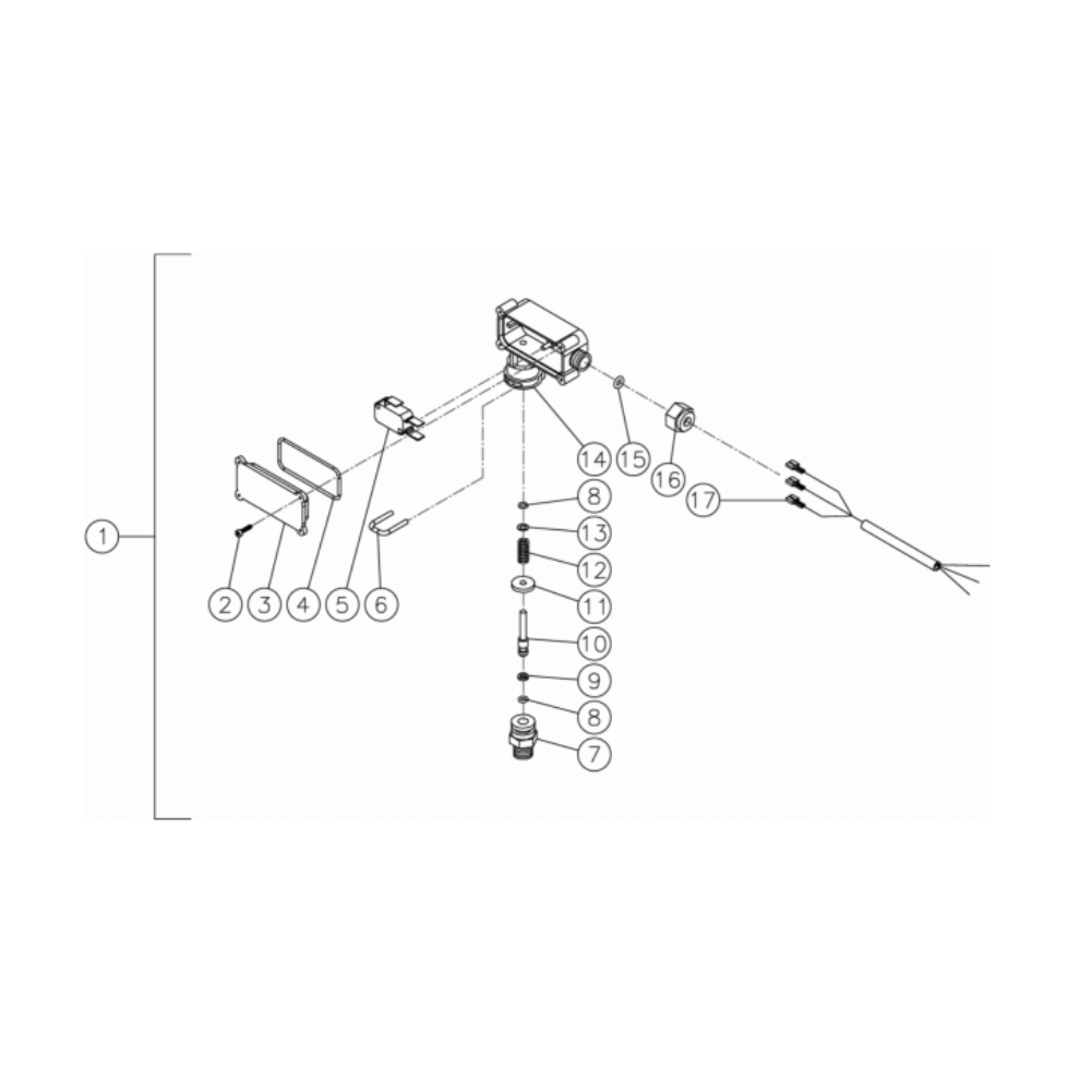 Pressure Switch Diagram and Parts List for HDS-4005-0K6A  Mi-T-M Pressure Washer