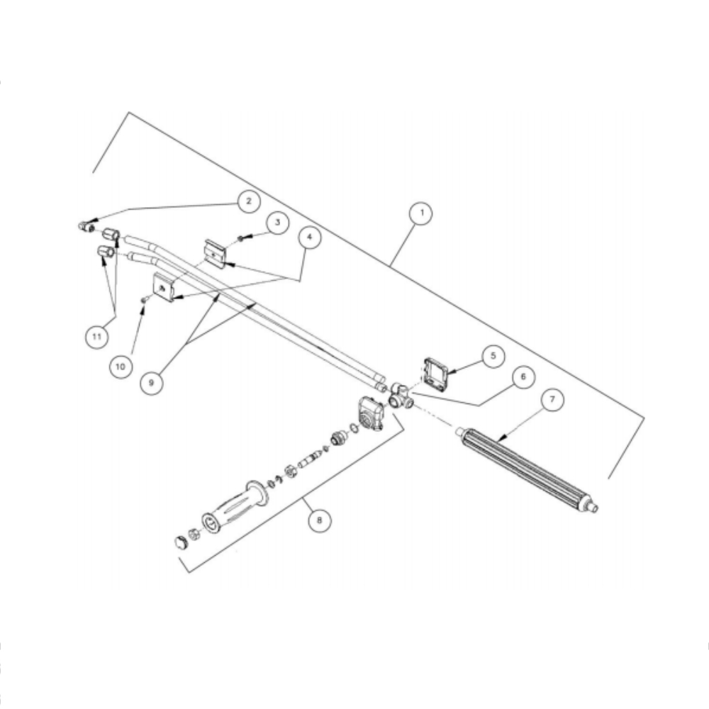 Dual Lance Diagram and Parts List for HDC-3505-0K6G  Mi-T-M Pressure Washer