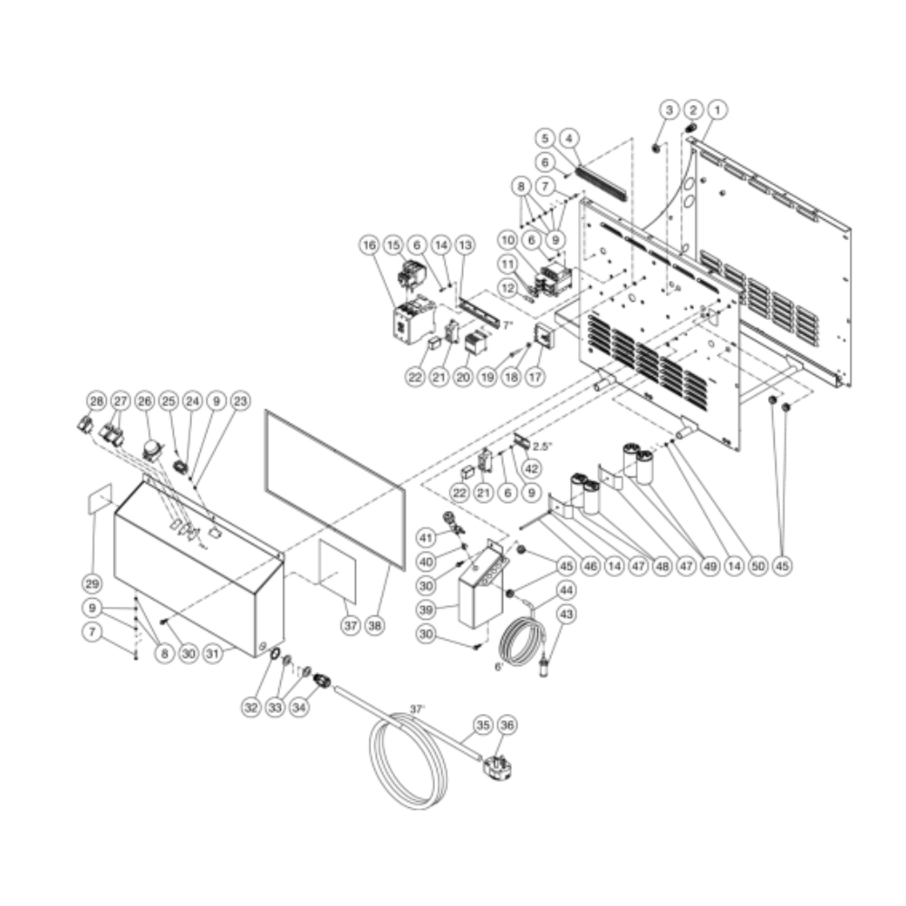 Electric Box Diagram and Parts List for HHS-1003-2E1G  Mi-T-M Pressure Washer