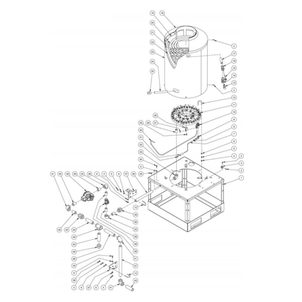 Burner Diagram and Parts List for HG-2004-3230  Mi-T-M Pressure Washer