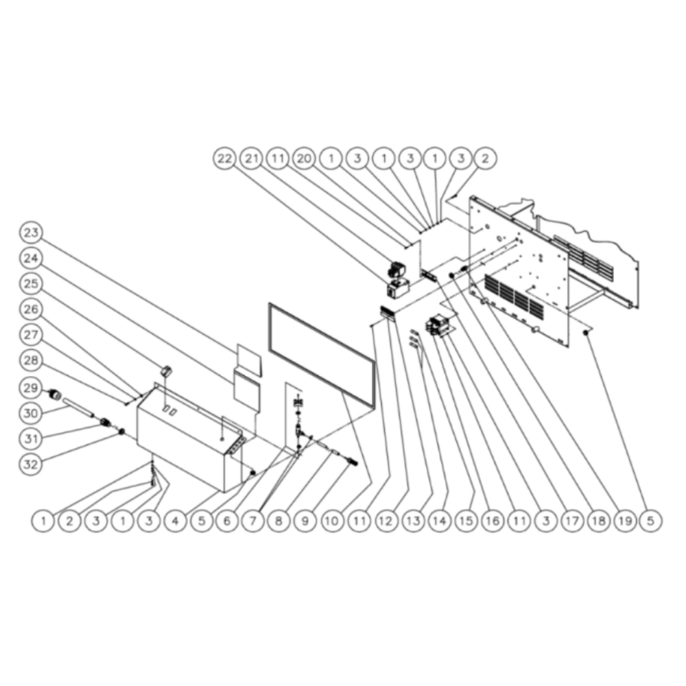 Electric Box Diagram and Parts List for HHS-3004-0E3A  Mi-T-M Pressure Washer